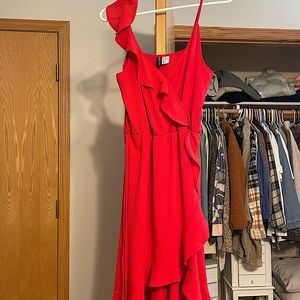 Red H&M thin strap dress size 8.